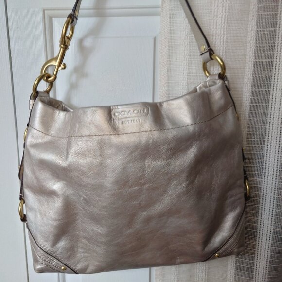 Coach Handbags - Coach Metallic Carly Hobo Bag